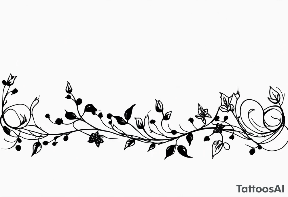 Line of Barded wire with flowery vine wrapped around it tattoo idea