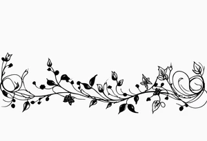 Line of Barded wire with flowery vine wrapped around it tattoo idea