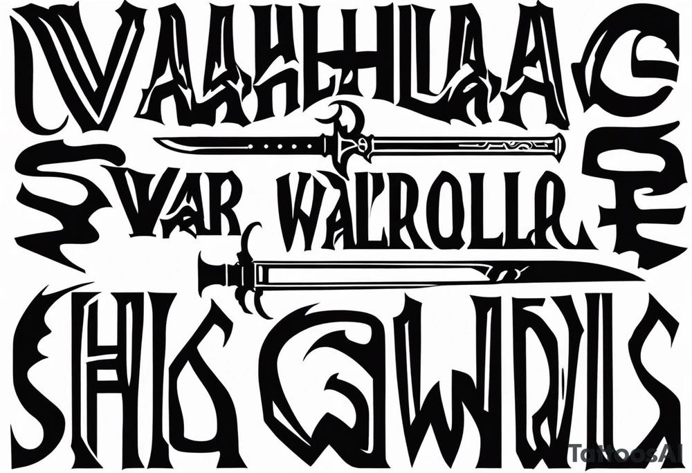 Valhalla swords fonts tattoo idea