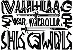 Valhalla swords fonts tattoo idea