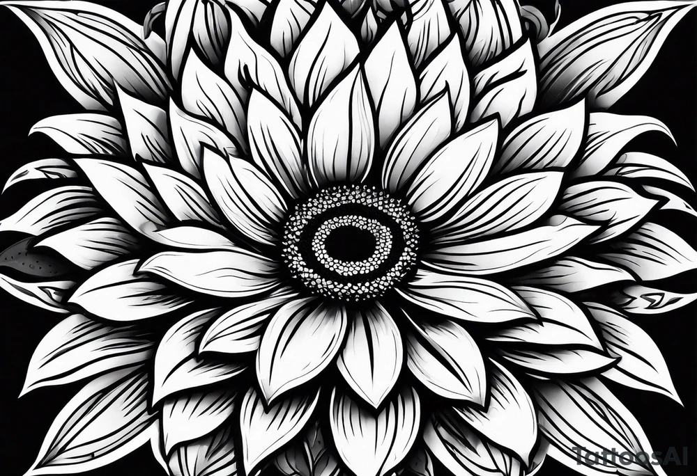 Flower fire an a sunflower tattoo idea