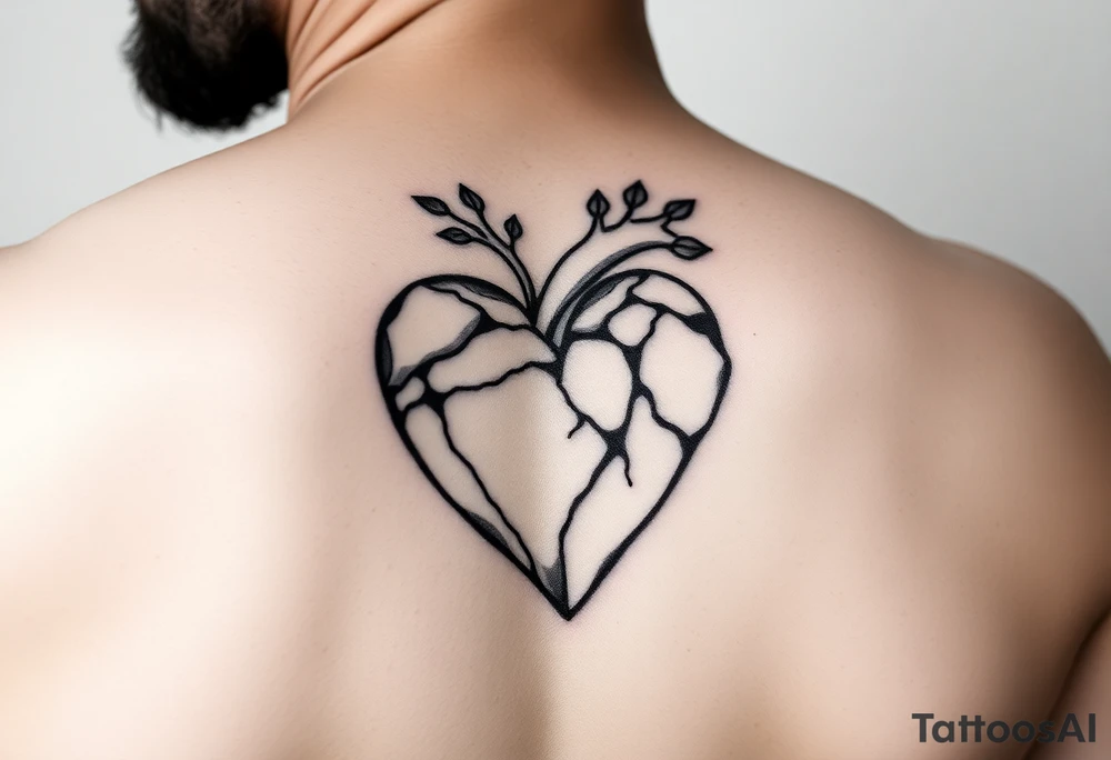 heart shape but realistic tattoo idea
