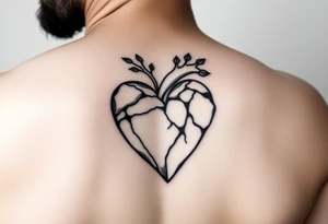 heart shape but realistic tattoo idea