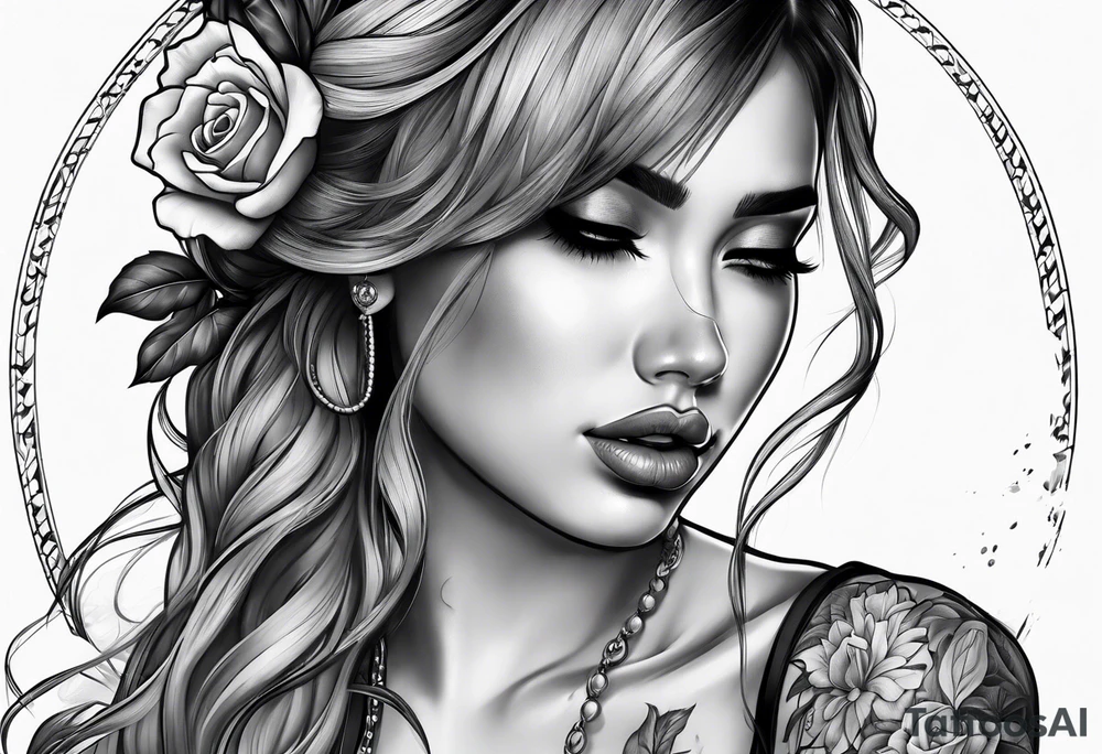 Beautiful girl crying tattoo idea