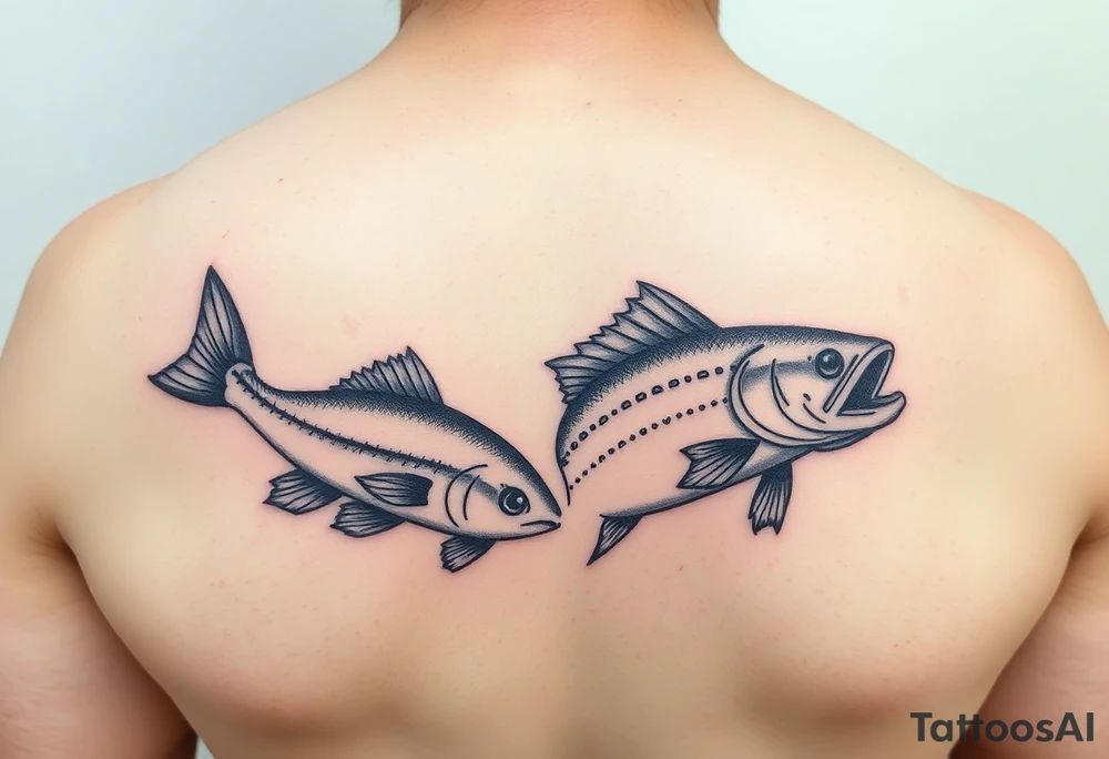Fishing tattoos for daughter and father tattoo idea