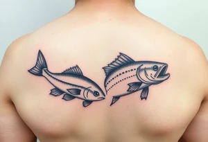 Fishing tattoos for daughter and father tattoo idea