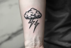Thunderstorms with music symbol tattoo idea