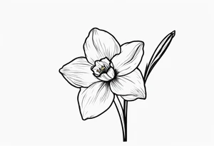 single stem narcissus flower tattoo idea