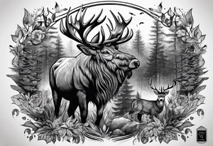 animals in the forest tattoo idea