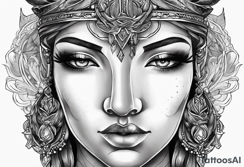 Forearm tattoo of the goddess Justicia tattoo idea