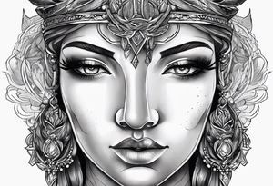 Forearm tattoo of the goddess Justicia tattoo idea
