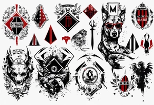Ac milan, trash polka style tattoo idea
