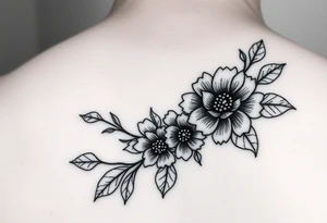 Make something similar to this. It should be a small, unique floral design. tattoo idea