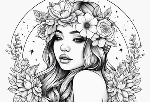 Rainbow baby, flowers tattoo idea