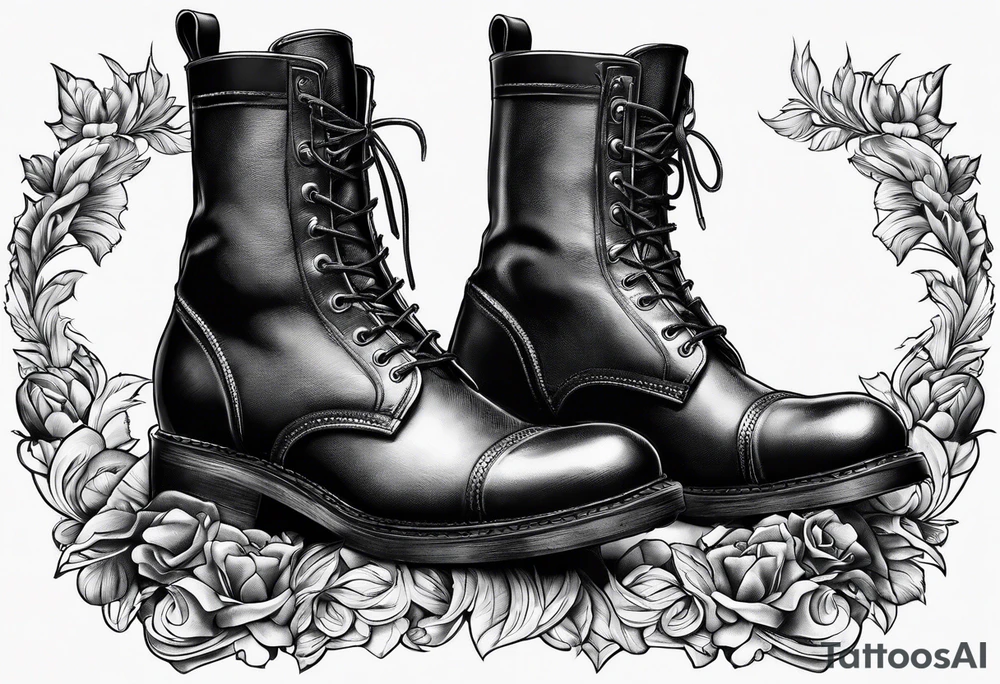 Guy with big boots tattoo idea