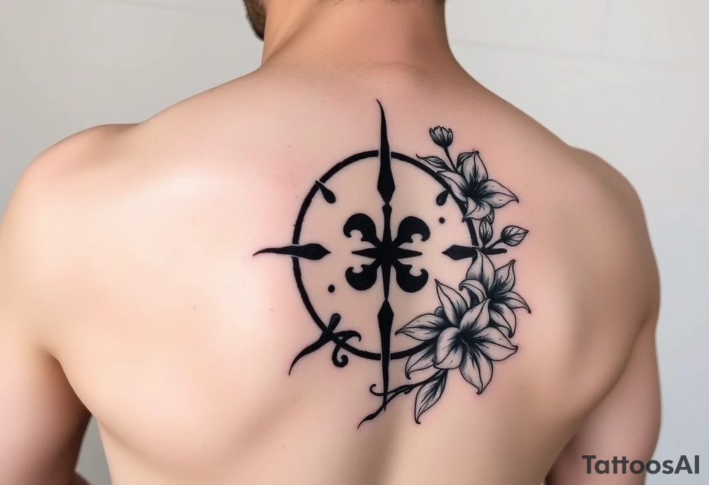 gaara symbol with lillies around it tattoo idea