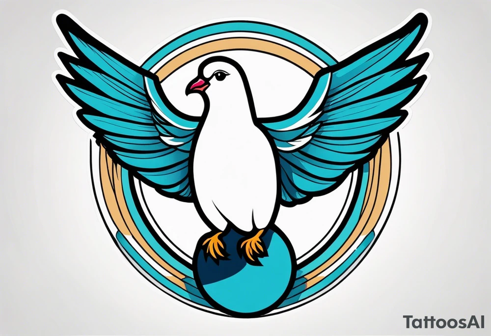 dove with wings open
old school vintage simple traditional design 



bold color simple tattoo idea