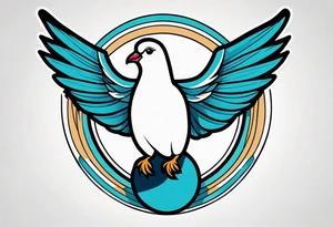 dove with wings open
old school vintage simple traditional design 



bold color simple tattoo idea