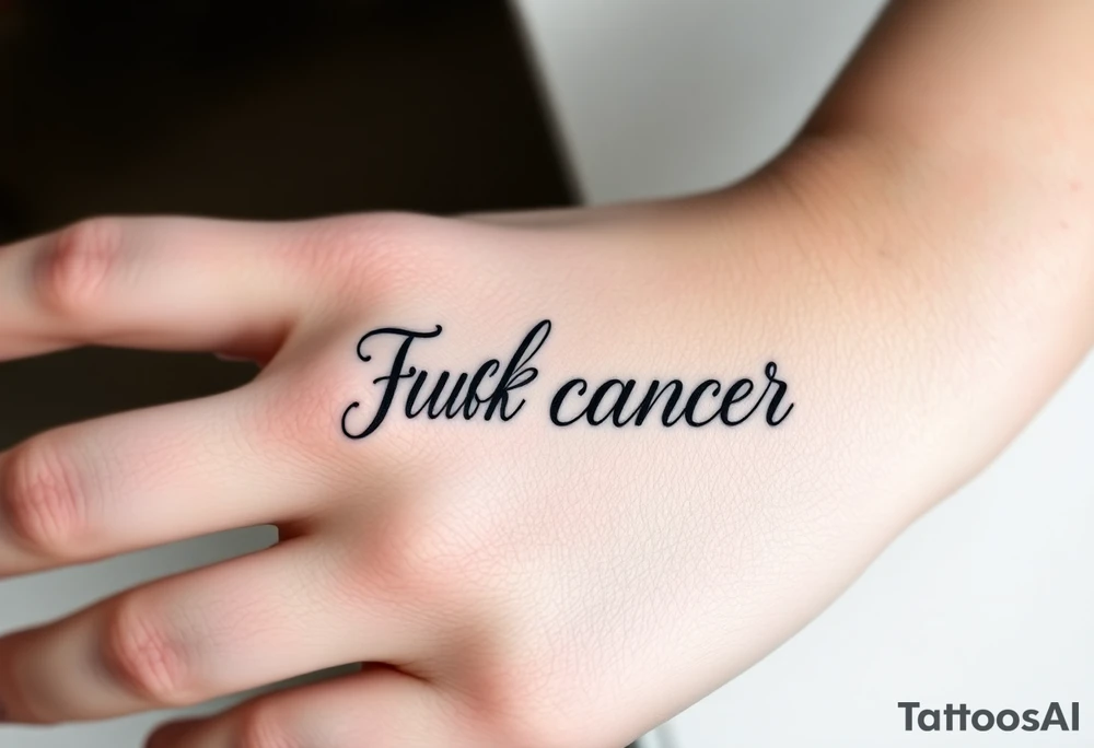Fuck cancer In cursive tattoo idea