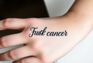 Fuck cancer In cursive tattoo idea