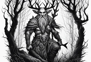 Leshy creepy birch tattoo idea