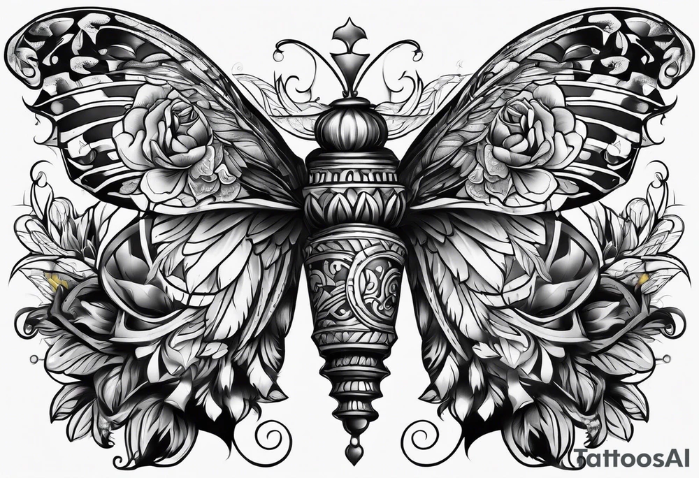 Thigh art tattoo idea