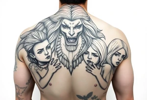 Powerful mother protecting her children with Names are Elliot,Chukya, and Lailah. Something showing motherhood tattoo idea