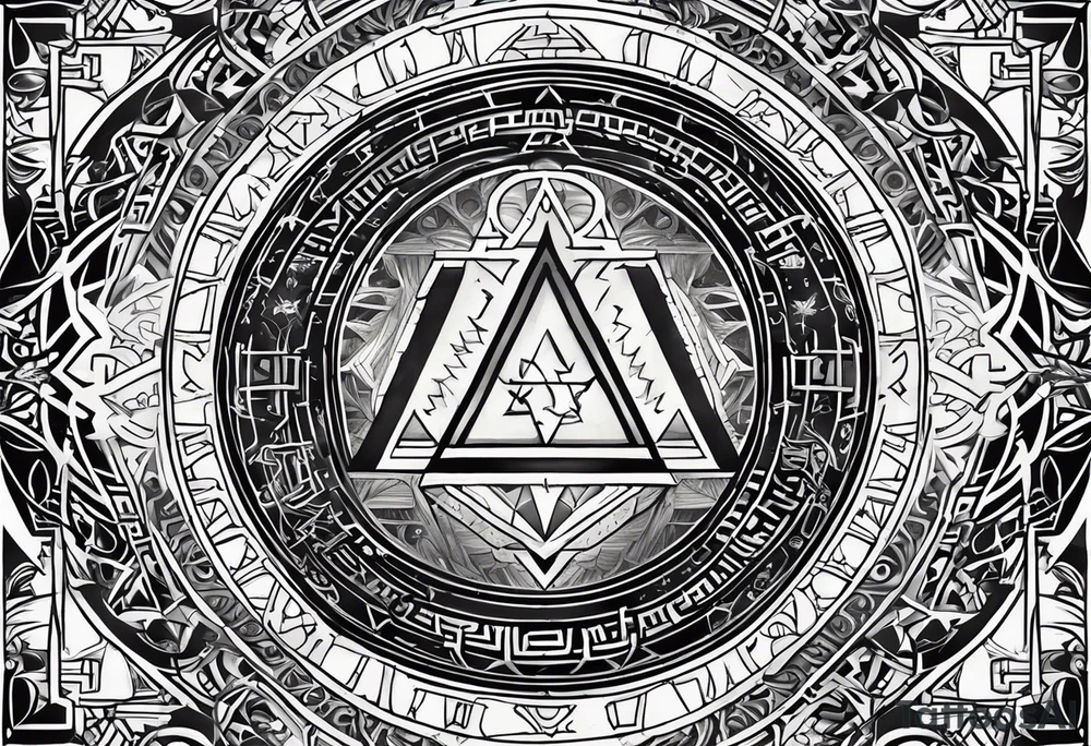 tetragrammaton representation of chosen one and a secret message written in Hebrew from God tattoo idea
