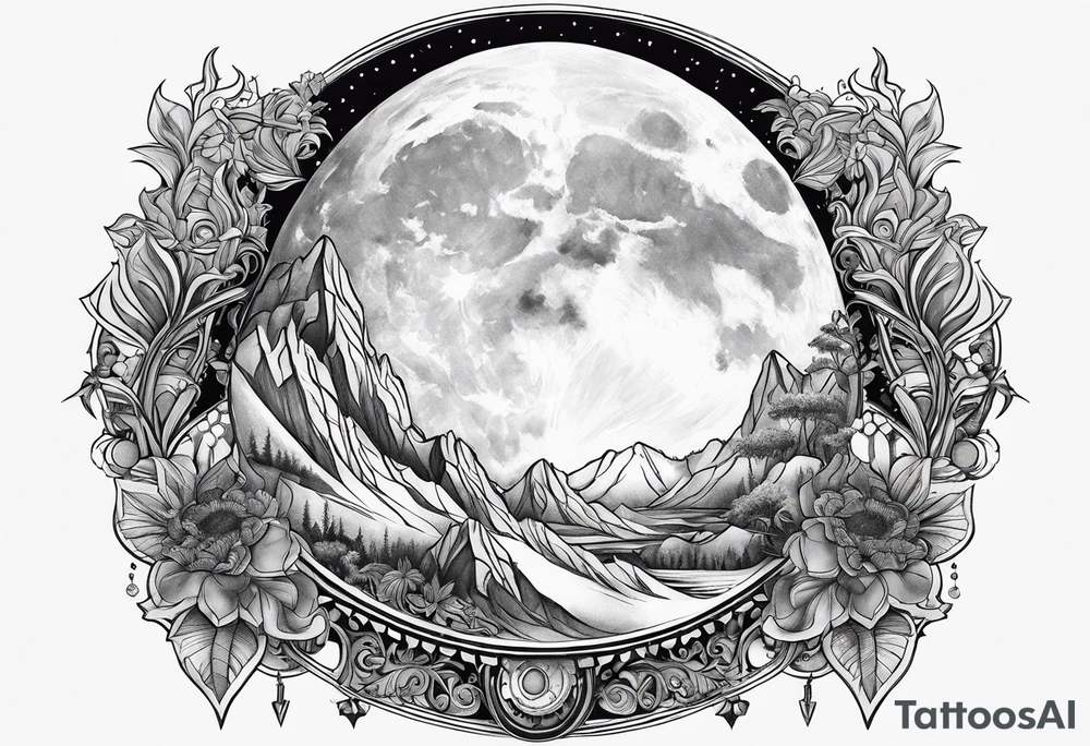 sacred moon tattoo idea