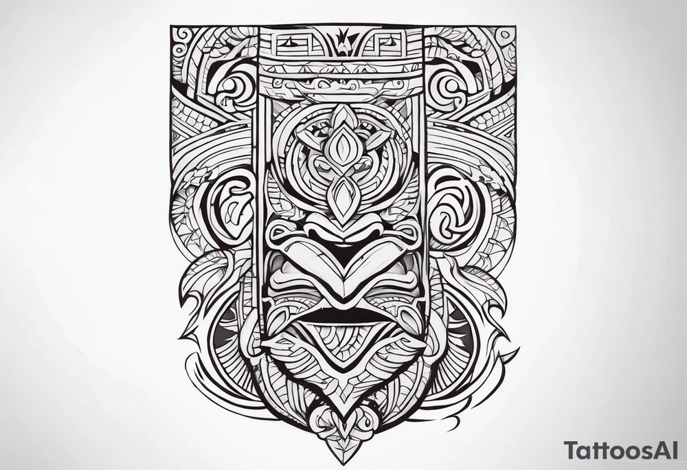 Polynesian neck to chin tattoo tattoo idea