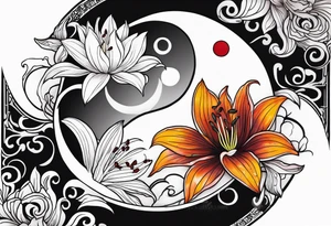 Yin Yang incorporated 
Lilies tattoo idea