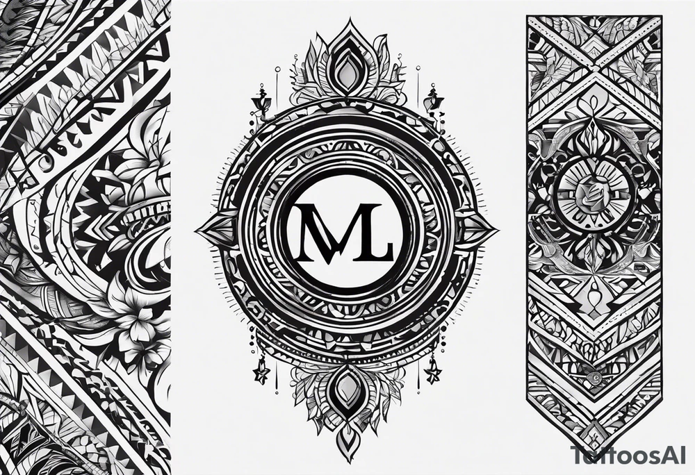 Create a small tattoo on the forearm with the initials MLJ, date of birth 22/09/22 in the style of a moluccan tattoo tattoo idea