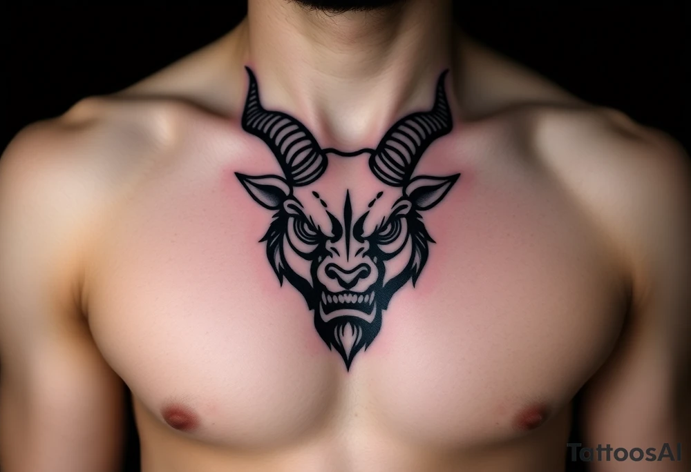 Capricorn head  10x15 cm 
Can’t be angry looking tattoo idea