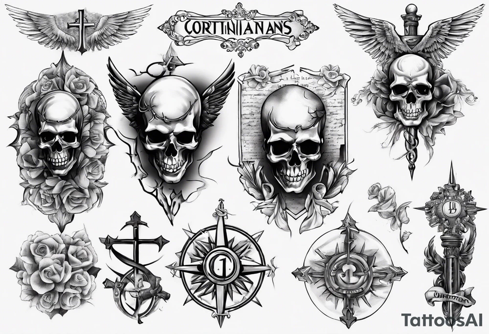 Corinthians 16:13 Theme back piece tattoo idea