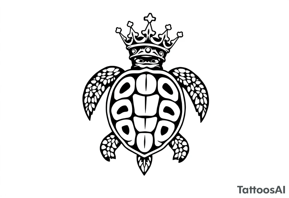 Turtle with crown tattoo idea