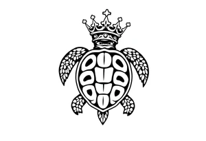 Turtle with crown tattoo idea