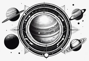 a geometric representation of the solar system tattoo idea