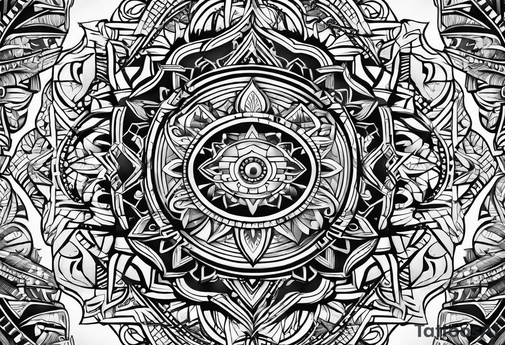 tribal with mathematical designs tattoo idea