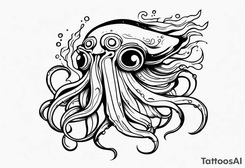 Fear of the deep squid body ink tattoo idea