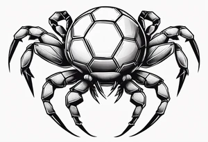 Yabbie holding a soccer ball with big claws tattoo idea