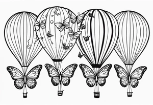 fairies and butterflies with balloons tattoo idea