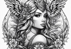 angel warrior tattoo idea