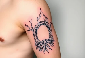 flame in roots, with a roots archway tattoo idea
