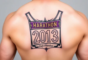 Half marathon bib 2013 purple and gold tattoo idea