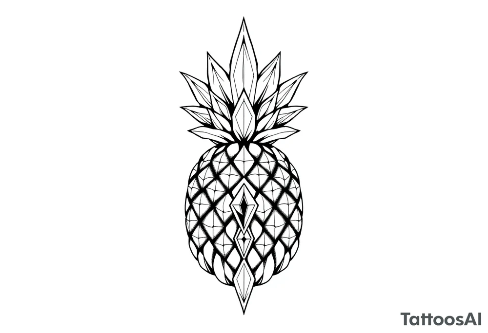 Majestic crown pineapple ,vagina, anus ,diamonds tattoo idea