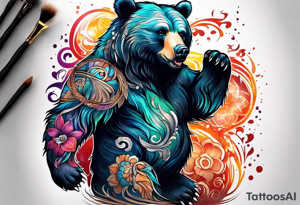 Dancing bear tattoo idea