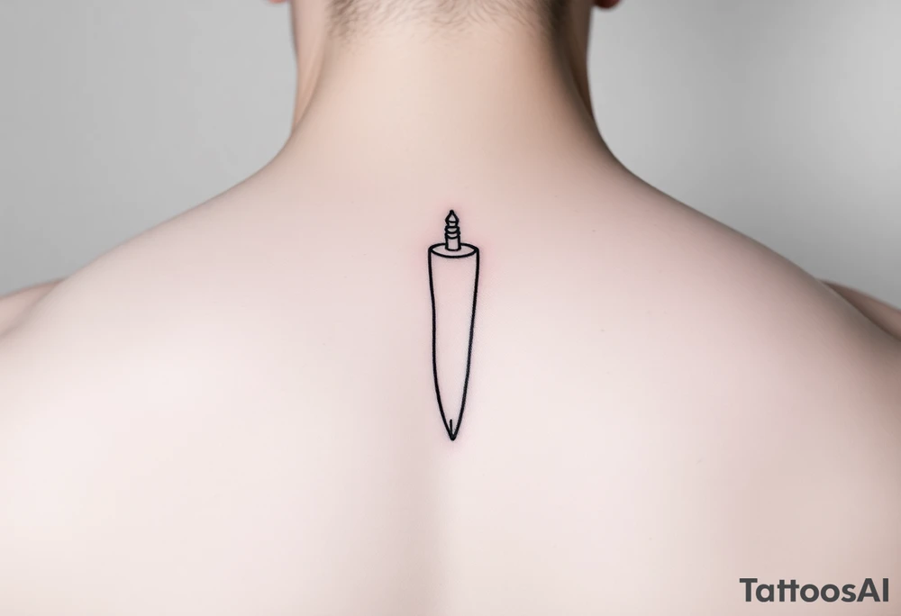erect penis line drawing tattoo idea
