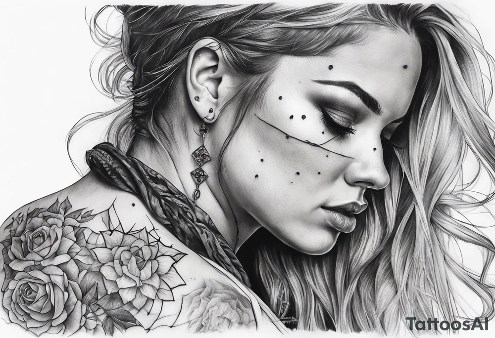 stitching together a wound; no portrait tattoo idea