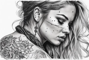 stitching together a wound; no portrait tattoo idea