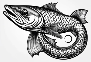 Musky with an infinity sign tattoo idea